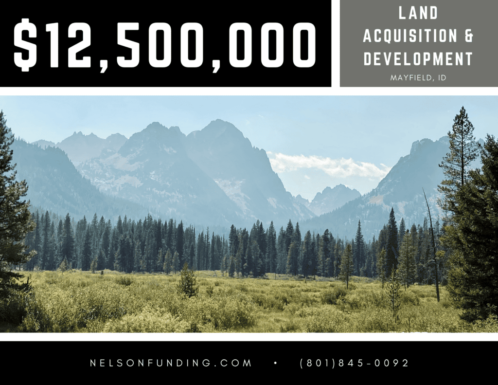 Nelson Funding deal graphic: $12,500,000, land acquisition and development