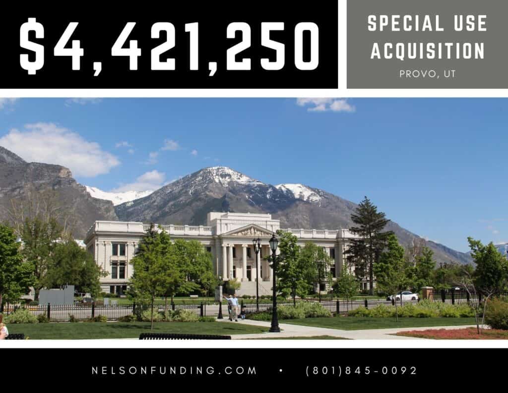 Nelson Funding deal graphic: $4,421,250, special use acquisition