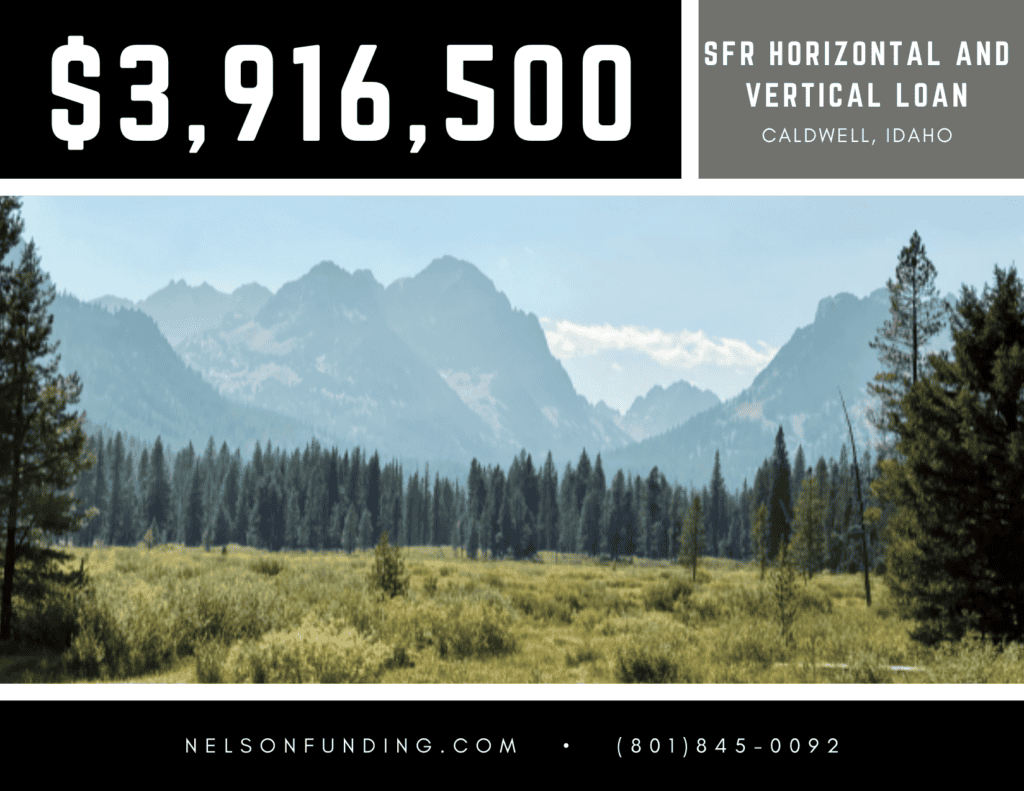 Nelson Funding deal graphic: $3,916,500, SFR horizontal and vertical loan