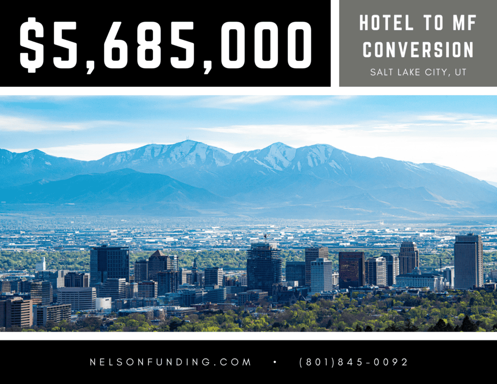 Nelson Funding deal graphic: $5,685,000, hotel to MF conversion
