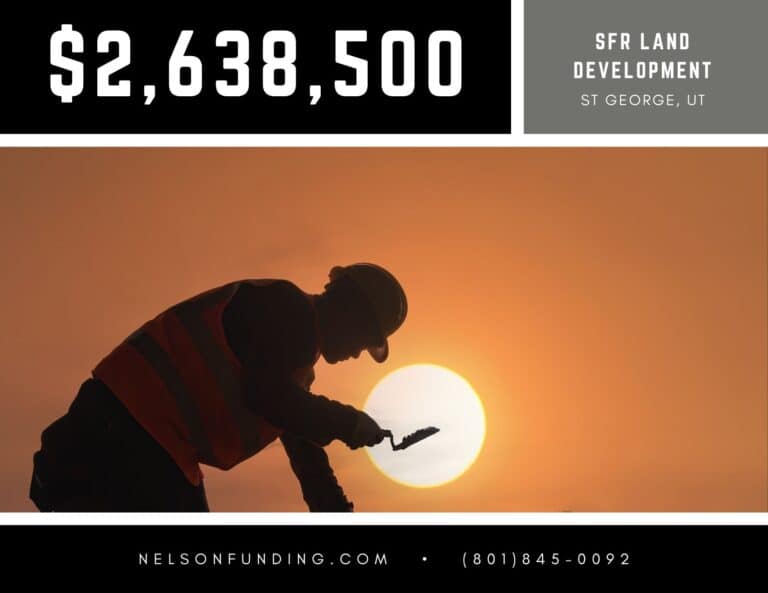 Nelson Funding deal graphic: $2,638,500, SFR land development