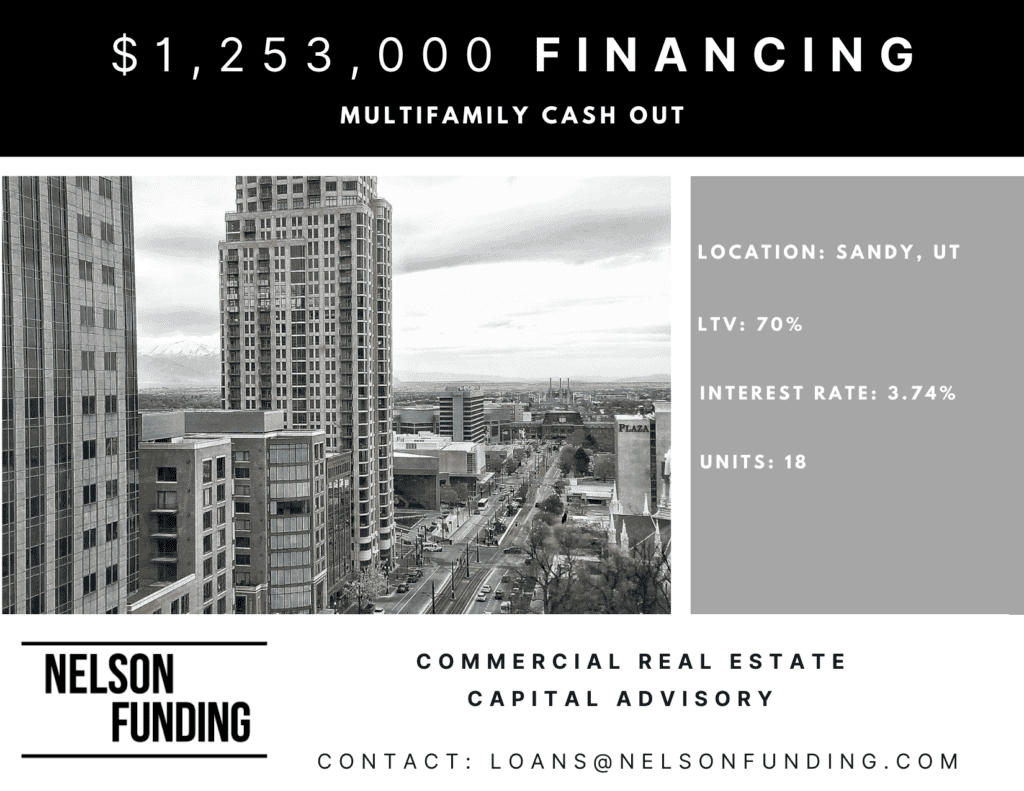Nelson Funding deal graphic: $1,253,000 financing, multifamily cash out