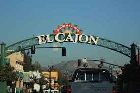 Downtown El Cajon arch sign over a street