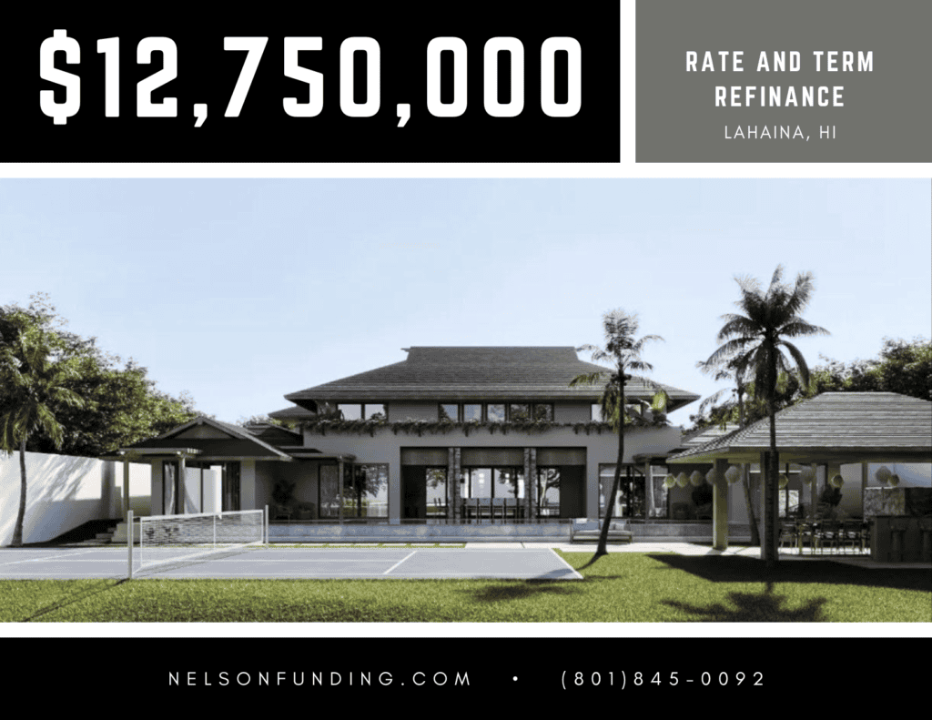 Nelson Funding deal graphic: $12,750,000, rate and term refinance