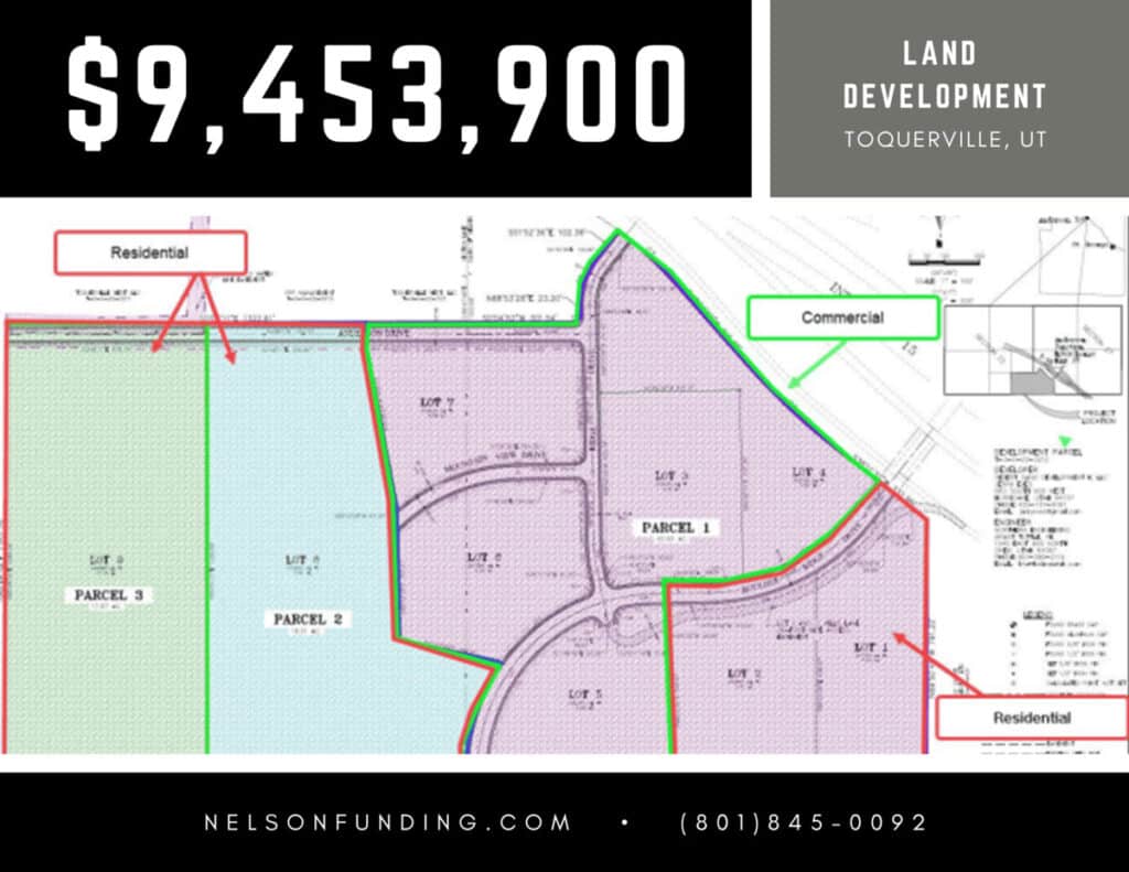 Nelson Funding deal graphic: $9,453,900, land development