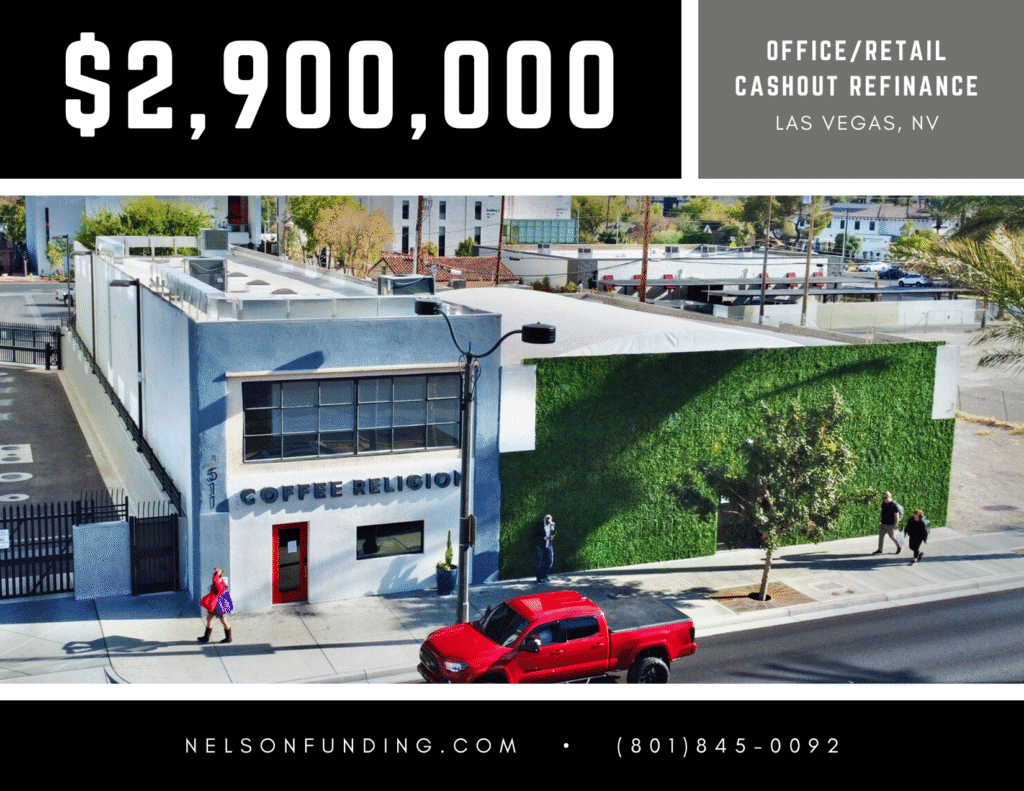 Nelson Funding deal graphic: $2,900,000, office/retail cashout refinance