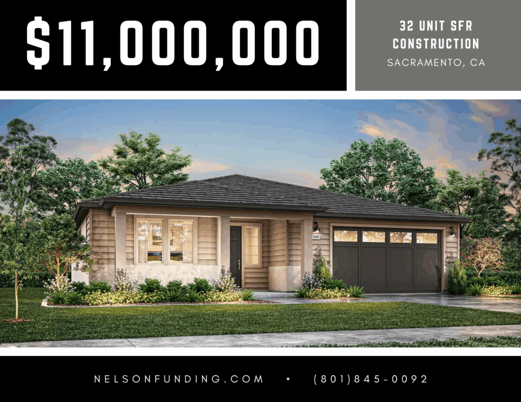 Nelson Funding deal graphic: $11,000,000, 32 unit SFR construction
