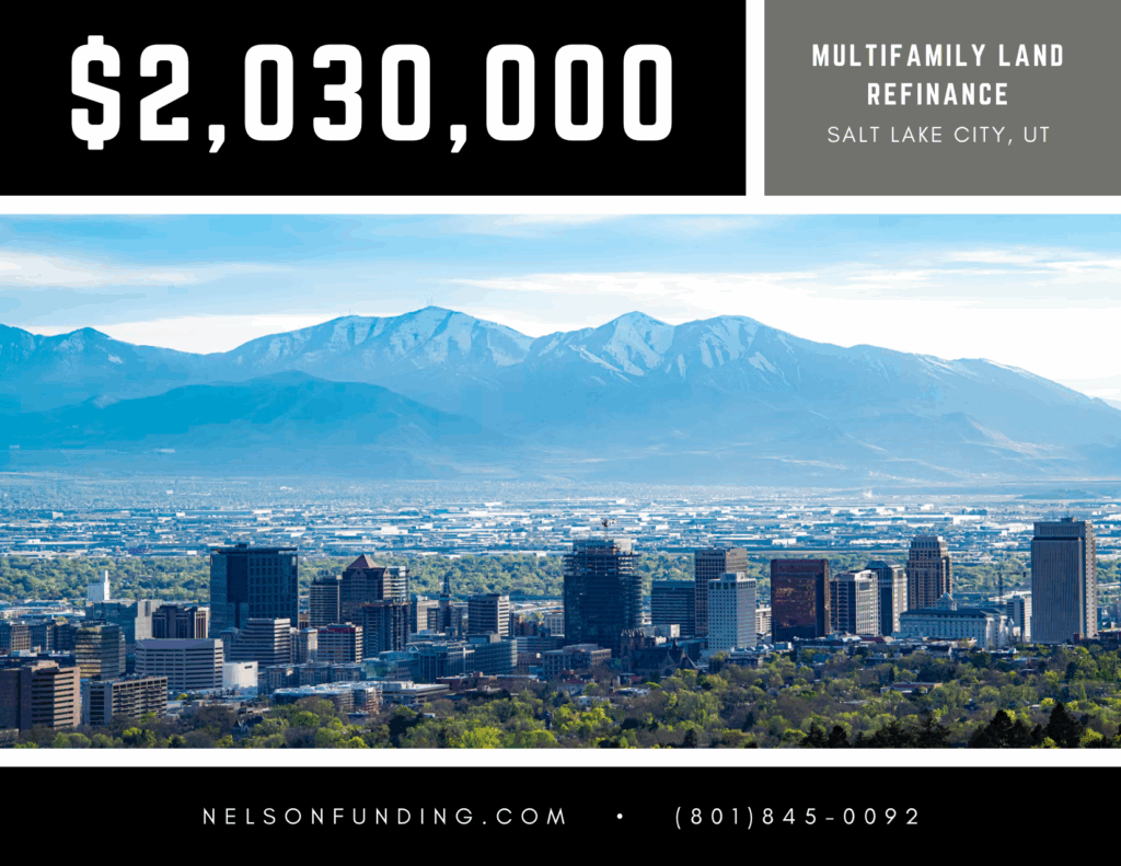 Nelson Funding deal graphic: $2,030,000, multifamily land refinance