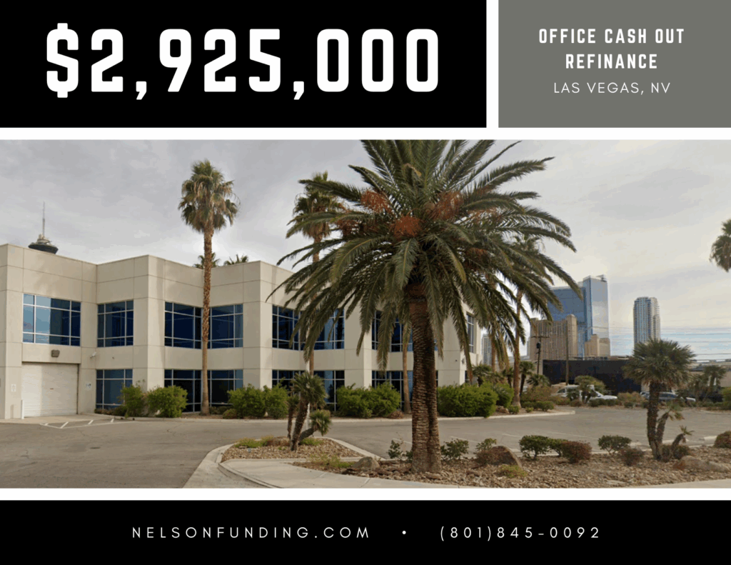 Nelson Funding deal graphic: $2,925,000, office cash out refinance