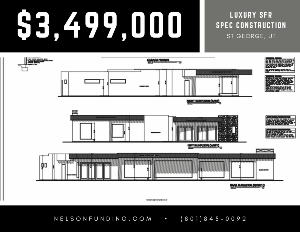 Nelson Funding deal graphic: $3,499,000, luxury SFR spec construction