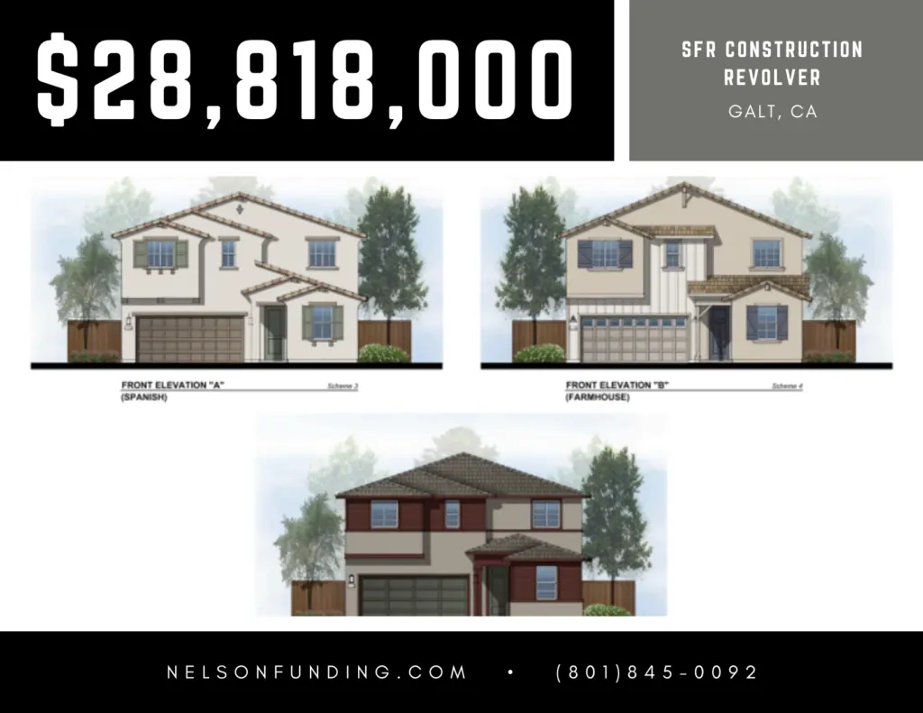 Nelson Funding deal graphic: $28,818,000, SFR construction revolver